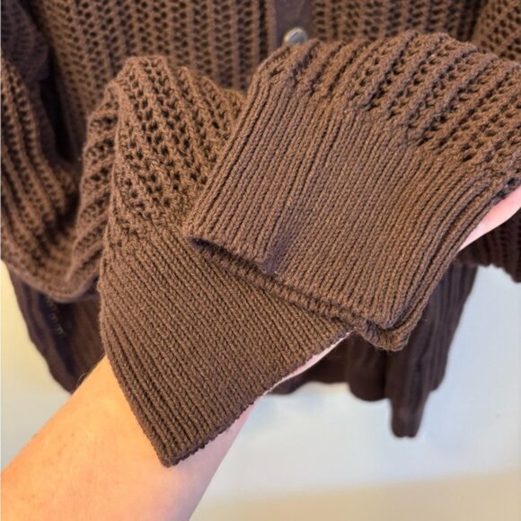 NWOT Urban Outfitters BDG Beach Cardigan Unisex Chocolate Brown Size M - Picture 9 of 10